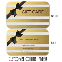 Free Gift Card Template Create Cards Online Gold Templates Printable Rate Post Click Visit Certificates