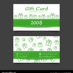 The Highest Quality Gift Card Template Royalty Free Vector Image