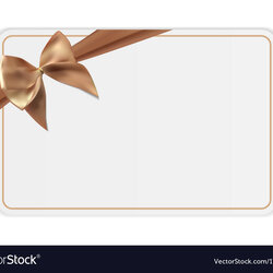 Admirable Blank Gift Card Template With Bow And Ribbon Vector Image