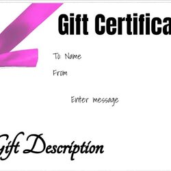 Super Free Gift Certificate Template Designs Customize Online And Print Templates Word Maker Pink Ribbons
