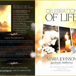 Cool Celebration Of Life Template Free Download Funeral Handout Program Brochure Templates Printable Word