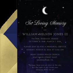 Very Good Celebration Of Life Invitation Messages Announcements Starry Happiest Template Free Download