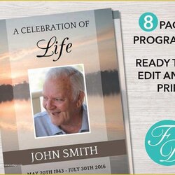 Preeminent Free Celebration Of Life Program Template Inspirational Pamphlets Printable