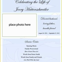 The Highest Standard Celebration Of Life Template Free Download Funeral Announcement Doc Example Templates
