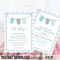 Very Good Baby Shower Invitation Editable By Instant Invitations Template