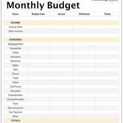 Peerless Blank Budget Spreadsheet Excel Template Printable Worksheet Monthly Templates Budgeting Planner