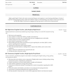The Highest Quality Resume Templates And Word Free Downloads Guides English Professional Teacher Template