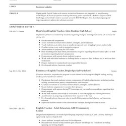 Peerless Resume Templates And Word Free Downloads Guides English Professional Teacher Sample Resumes Template