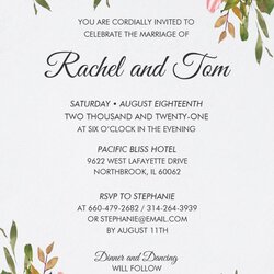 Splendid Watercolor Floral Invitation Templates Editable With Ms Word Wedding Microsoft Printable Elegant
