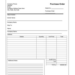 Free Purchase Order Templates In Word Excel Reservation