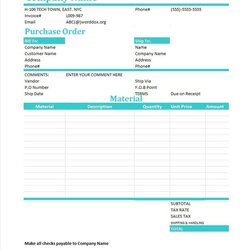 Purchase Order Template Free Docs Forms