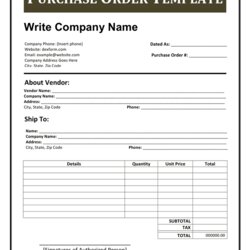 Legit Purchase Order Template Form In Word And Formats Excel Forms Templates Company