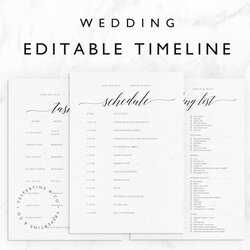 Wedding Template Minimal Bridal Day Schedule Packing