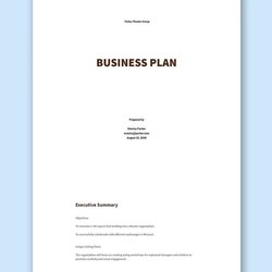 Super Business Plan Template For Nonprofit Free Format