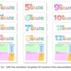 Free Newsletter Templates For Teachers From Classroom Grades Newsletters Word Lesson First Microsoft School