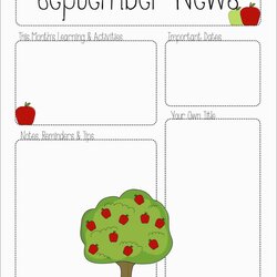 Terrific Free Editable Newsletter Templates For Teachers Best September Preschool Newsletters