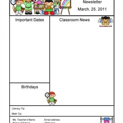 Worthy Weekly Newsletter Template For Elementary Teachers Editable Newsletters Impressive Templates Ideas