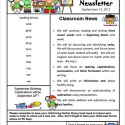Supreme Kindergarten Newsletter Templates Free Sample Example Format Template Teacher Word School First