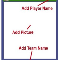 Outstanding Baseball Card Templates Free Blank Printable Customize Hockey Template Soccer Football Cards