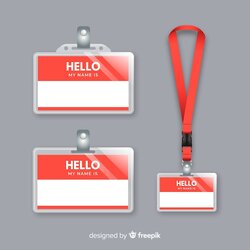 Admirable Free Vector Name Tag Template Collection With Realistic Design