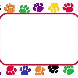 Wonderful Name Tag Template Best Printable Templates Tags Designs Kids Preschool Clip Library Plate