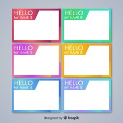 Excellent Colorful Name Tag Template Collection Free Vector Collect Vectors