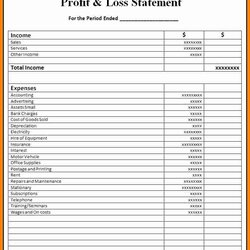 Statement Template Fresh Samples Profit And Loss Statements Restaurant Of