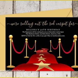 Spiffing Hollywood Themed Invitations Free Templates Of Printable Red Carpet Retirement Invitation Template