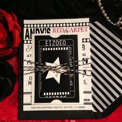 The Highest Standard Hollywood Themed Invitation Invitations In Glamour