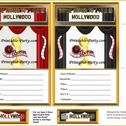 Wonderful Hollywood Themed Invitations Free Templates Of Printable Movie Party Supplies Theme Invites Invite