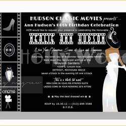 Smashing Hollywood Themed Invitations Free Templates Of Old Invite Vincent Love The Lady