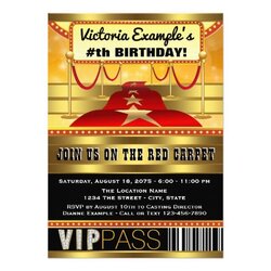Super Hollywood Birthday Party Invitations