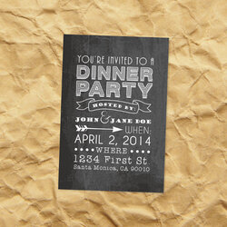 Dinner Party Invitations Word Signboard Width