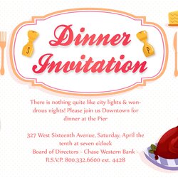 Dinner Party Vector Invitation Template Invitations