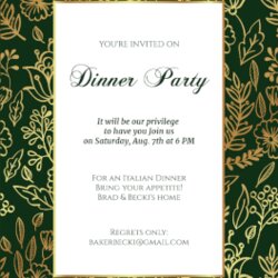 Swell Dinner Party Invitation Card Sparkling Rustic Floral