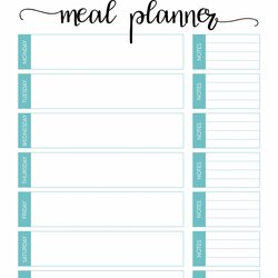 Preeminent Menu Planning Worksheets