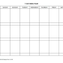 Meal Planning Calendar Weekly Planner Template