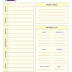 Wonderful Best Blank Meal Planner Sheet Printable For Free At Weekly