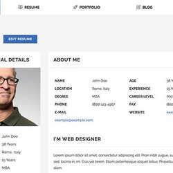 The Highest Quality Best Resume Templates For Personal Profile Websites Tuts Website Bootstrap Template