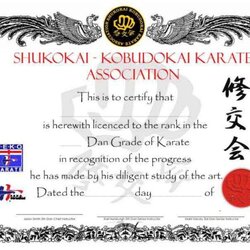 Splendid Awesome Karate Certificate Template Images Inside