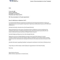 Capital Reference Letter Templates Free Collection Template Recommendation Faculty Preceptor Directors