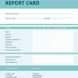Spiffing Free Home School Report Card Template In Microsoft Word Editable Excel