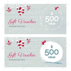 Outstanding Cute Hand Drawn Christmas Gift Voucher Coupon Discount In Merry Certificate Vouchers Templates