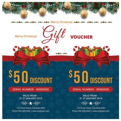 Magnificent Christmas Gift Voucher Template Free Printable Docs Templates