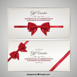 Sublime Christmas Voucher With Bow Pack Gift Card Template Dos Vouchers