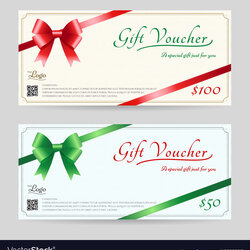 Spiffing Christmas Gift Certificate Template Free Download Best Ideas Card Or Voucher Vector