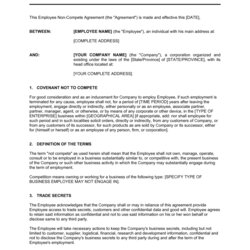 Capital Employee Non Compete Agreement Template By Business In Box Document Description