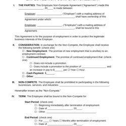 Admirable Free Employee Non Compete Agreement Template Word