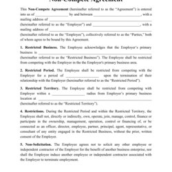 Exceptional Non Compete Agreement Template Fill Out Sign Online And Download Printable Data Print Big