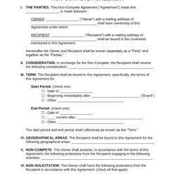 Fine Free Non Compete Agreement Template Word Employee